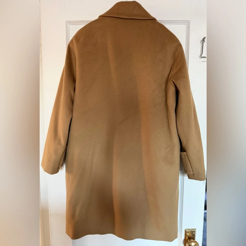 Herno Beige Wool Coat with Brooch - Picture 4 of 9